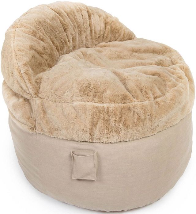 CordaRoy's® NEST Beige Bunny Fur King Chair