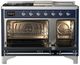 Ilve® Majestic III 48" Midnight Blue Pro Style Dual Fuel Liquid Propane Range with French Top and Chrome Trim-1