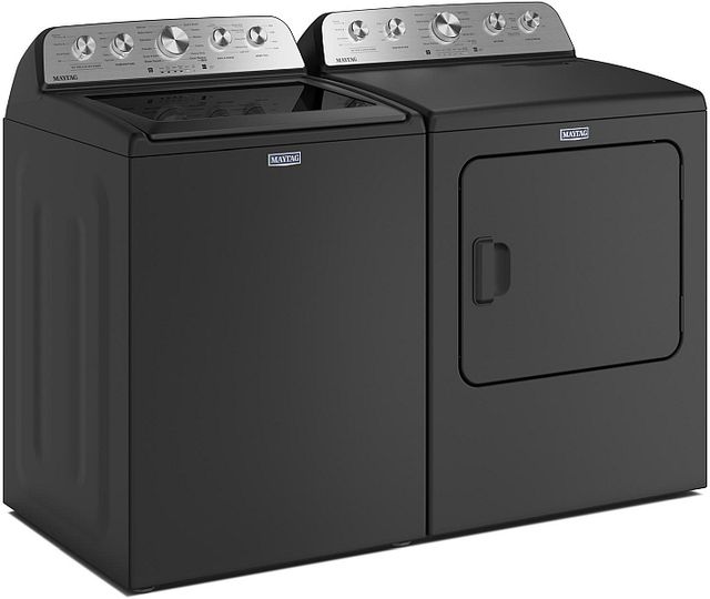 Maytag® Volcano Black Top Load Washer & Gas Dryer Laundry Pair-1