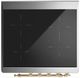 Ilve® Majestic III 30" Burgundy Pro Style Induction Range with Solid Door and Brass Trim-4