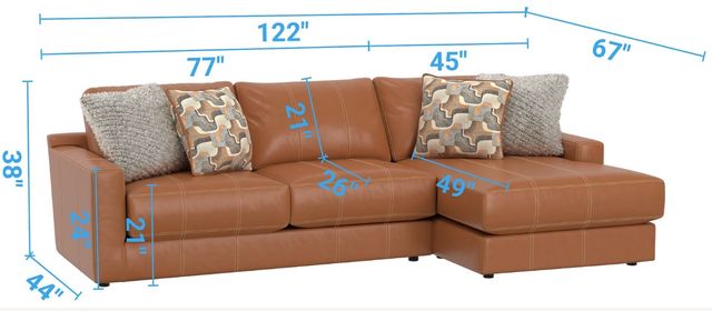 Jackson Furniture Minori 2-Piece Whiskey Right-Arm Facing Sectional and Chaise-2