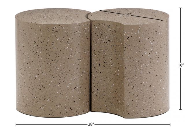 Meridian Furniture Dimple 2-Piece Taupe 16" Modular Nesting End Table Set-2