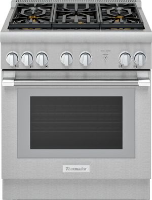 Front view of the Thermador® Pro Harmony® 30" Stainless Steel Pro Style Natural Gas Range