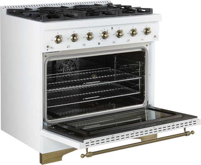 FORNO® Antico Alta Qualita 36" White Pro Style Dual Fuel Range-3
