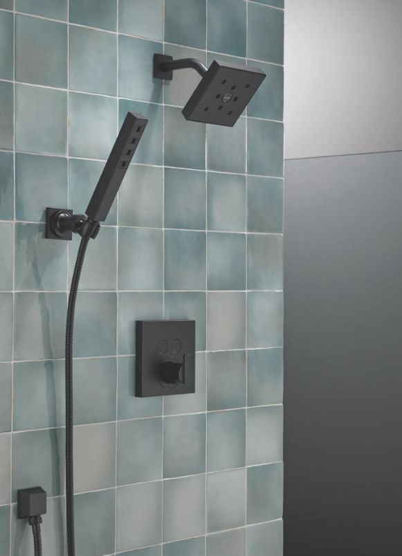 Delta Universal Showering Matte Black 1.75 GPM H2Okinetic® Single-Setting Adjustable Wall Mount Hand Shower-2