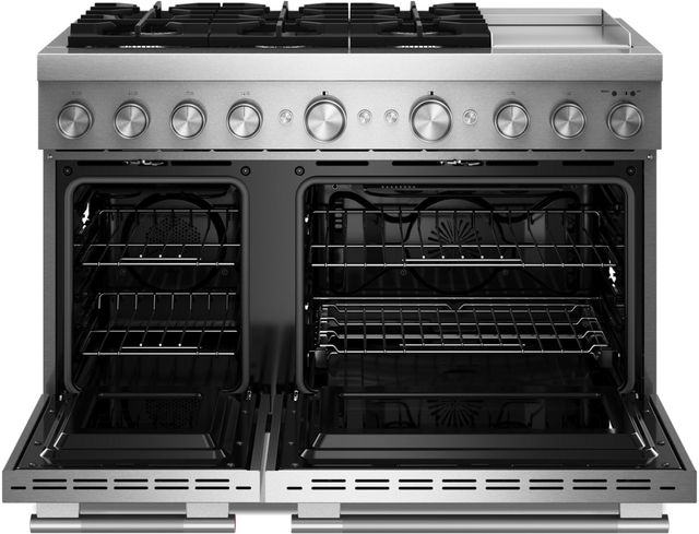 KitchenAid® 48" Stainless Steel Pro Style Dual Fuel Range with Chrome Electric Griddle-1