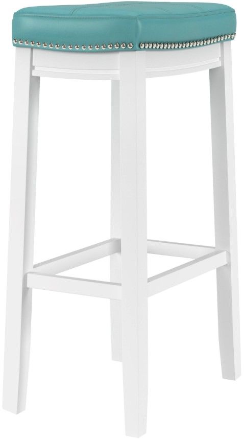 Linon Claridge Teal/White Bar Stool-2