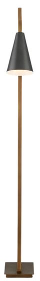 Currey & Company Antique Brass/Oil Rubbed Bronze Duet Floor Lamp-2