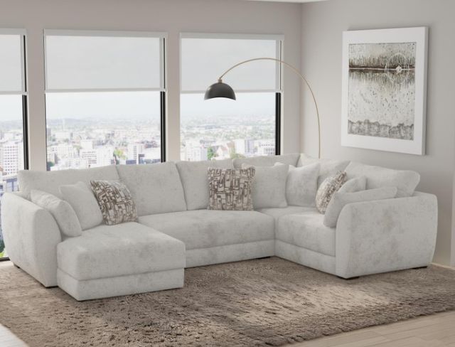 Corinthian Furniture Olympic 3-Piece Smoke U-Shape Chaise Sectional-1