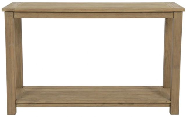 Sunset West Coastal Warm Gray Wooden Outdoor Sofa Table-1