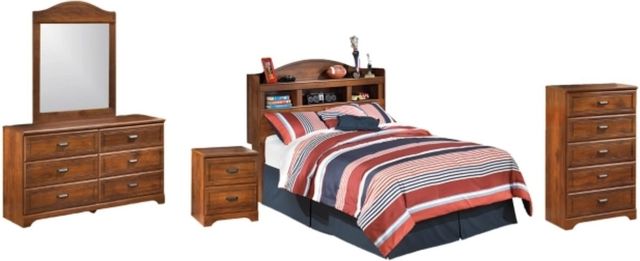 Signature Design by Ashley® Barchan 5-Piece Medium Brown Full Bookcase Headboard Bed Set-0