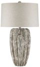 Currey & Company Buttress Dark Gray/White Texture Table Lamp-0
