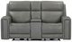 Liberty Furniture Camden Aline Light Gray Leather Power Reclining Loveseat with Console-4