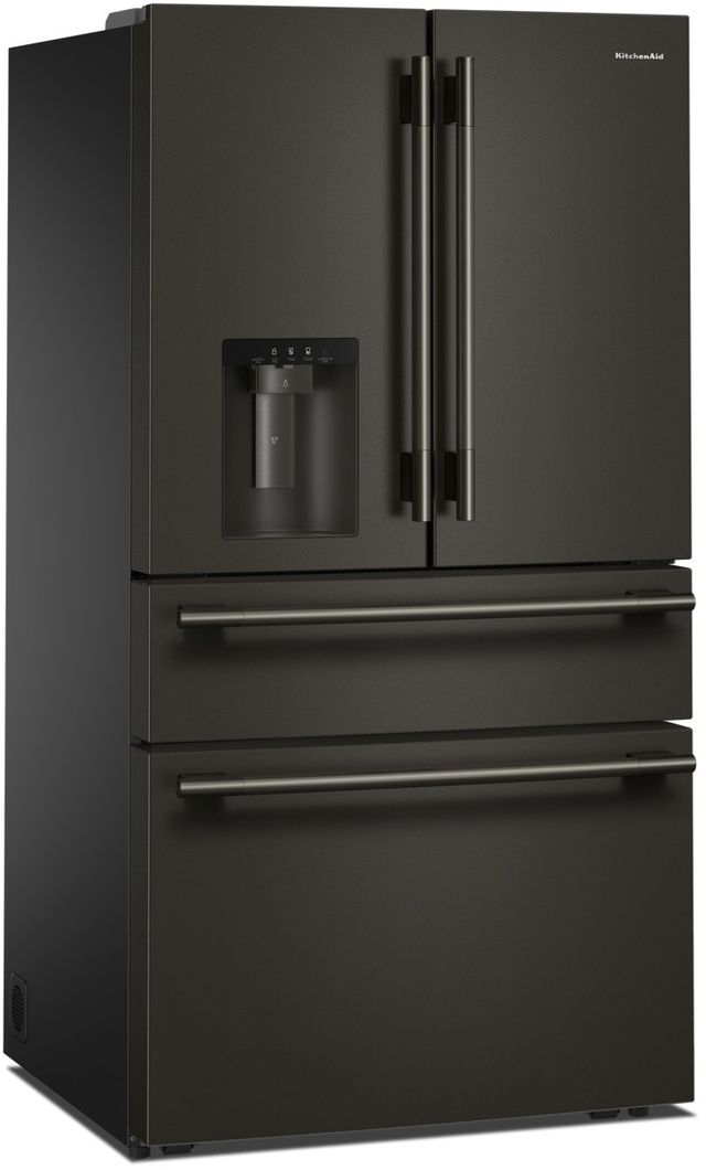 KitchenAid® 36" 28.74 Cu. Ft. Black Ore French Door Refrigerator with Exterior Water and Ice and FreshChill™ Full-Width Refrigerated Drawer-2