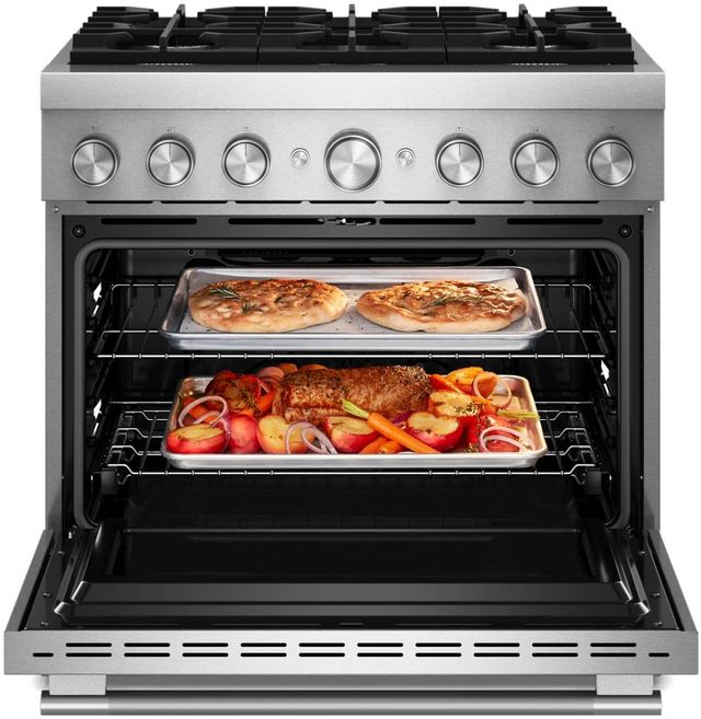 KitchenAid® 36" Stainless Steel 6 Burner Pro Style Dual Fuel Range with No Preheat Air Fry Mode-3