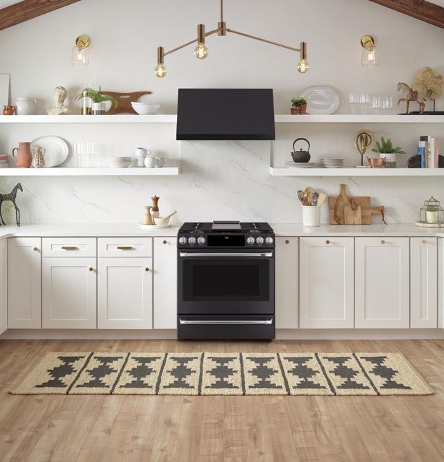 Café™ 30" Matte Black Slide-In Gas Range-14