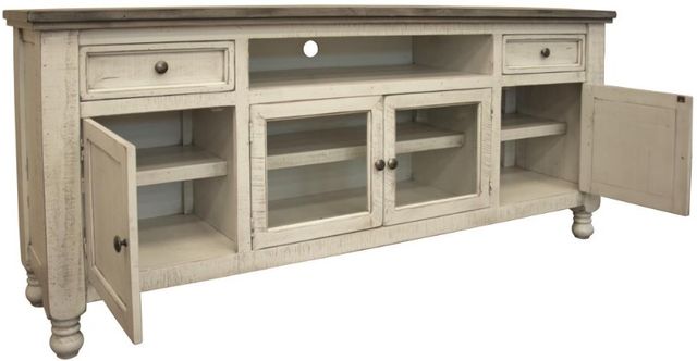 International Furniture Direct Stone Ivory 80" TV Stand-2