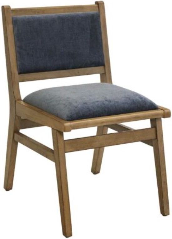 Martin Furniture Shelby Caramel/Dusty Blue Upholstered Dining Side Chair-0
