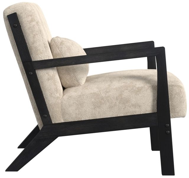 Elements International Marina Brushed Espresso/Langley Cream Accent Chair-3