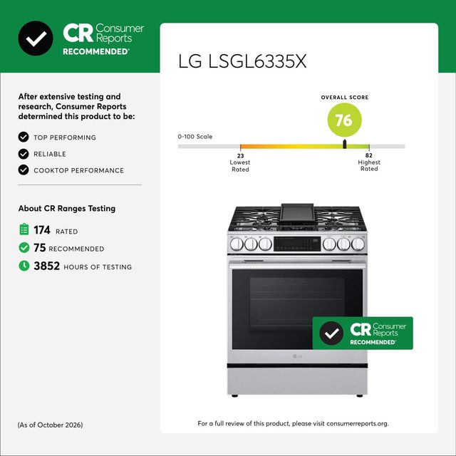 LG 30" PrintProof® Stainless Steel Slide-In Gas Range-1