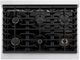 ZLINE Autograph Edition Paramount 36" Satin Stainless Steel Pro Style Dual Fuel Range with Matte Black Accents-3