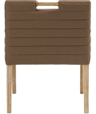 Meridian Furniture Aimee Brown 19" Vegan Leather Dining Arm Chair-3