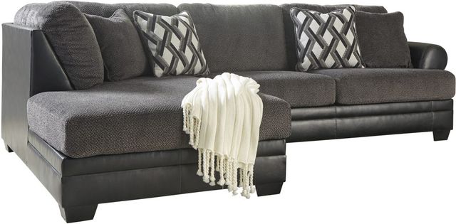Benchcraft® Kumasi 2-Piece Smoke Left-Arm Facing Sofa Sectional and Chaise-0