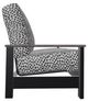 Telescope Casual Leeward Agra Classic/Black Fabric/Polymer Outdoor Cushion Three-Seat Sofa with Boardwalk Rustic Polymer Arms-2
