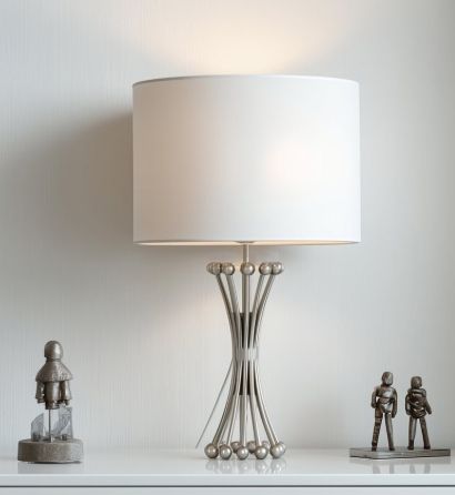 YHD Polished Silver One Light Table Lamp-1