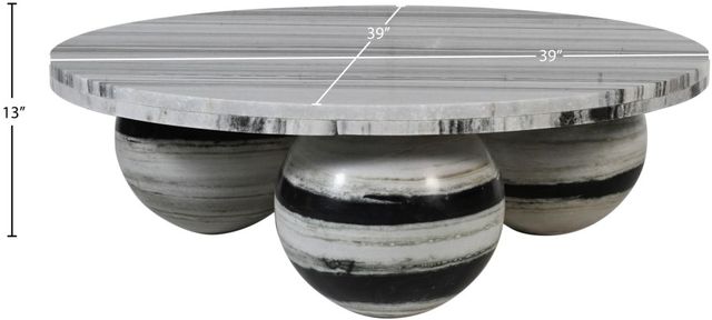 Meridian Furniture Spherical Panda Marble Coffee Table-3