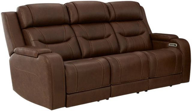Signature Design by Ashley® Knightington Brown Power Reclining Sofa with Audio Seating-0