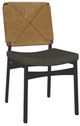 Chaise d'appoint avec dossier en corde danoise tissée d'Amisco Abby-0