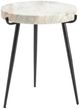 Crestview Collection Maxwell Light Gray Top Accent Table with Black Base-1