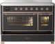 Ilve® Majestic III 48" Graphite Matte Pro Style Induction Range with Triple Glass Door and Copper Trim-2