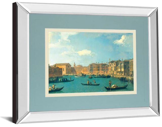 Classy Art View of the Canal of Santa Chiara by Antonia Canaletto Mirror Framed Wall Art-1