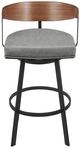 Armen Living Lacey Vintage Gray/Walnut Swivel Bar Stool-3