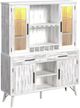 Elements International Rogen Rustic White Buffet and Hutch-0