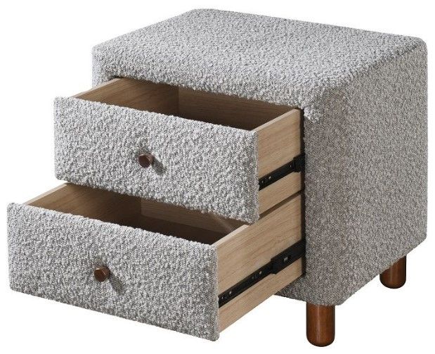 ACME Furniture Cleo Gray Boucle Nightstand-3