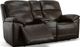 Flexsteel® Jackson Dark Brown Power Reclining Loveseat with Console and Power Headrests-2