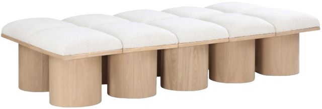 Meridian Furniture Pavilion 10-Piece Cream/Natural 78" Modular Bench Set-0