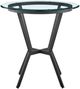 Armen Living Naomi Glass Top Bar Table with Black Metal Base -2