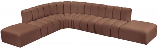 Meridian Furniture Arc 7-Piece Cognac Leather Sectional-0