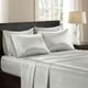 Olliix by Madison Park Essentials Satin 6 Pieces Light Grey King Wrinkle-Free Luxurious Sheet Set-1