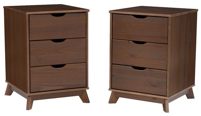 Powell® Portix 2-Piece Walnut 3-Drawer Nightstand Set-0