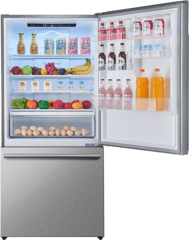 FORNO® Milano Espresso 34 in. 17.2 Cu. Ft. Stainless Steel Counter Depth Bottom Freezer Refrigerator-1