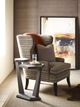 American Drew® AD Modern Synergy Mable  Top Plane Accent Table with Metal Base-1