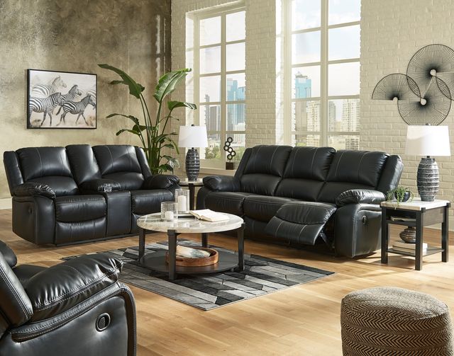 Signature Design by Ashley® Calderwell 3-Piece Black Reclining Living Room Set-4