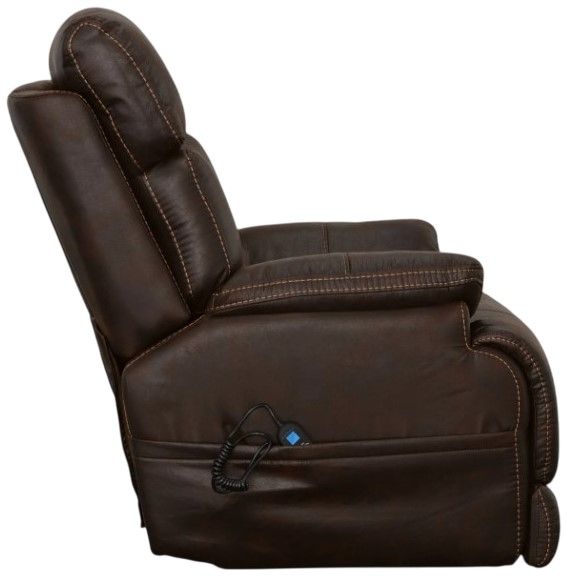 Flexsteel® Clive Brown  Power Recliner with Power Headrest-3