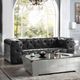 ACME Furniture Brancaster Aluminum/Black Leather Sofa-1