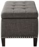 Olliix by Madison Park Charcoal Shandra II Tufted Top Storage Bench-1